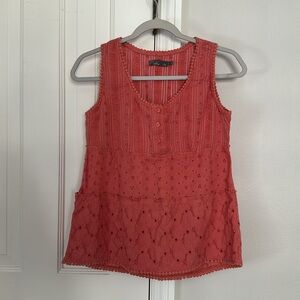 Prana Coral Embroidered Sleeveless Top